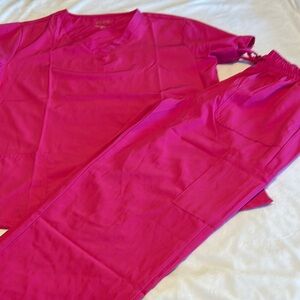Bright Pink Scrub Set